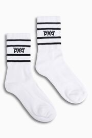 Men's Stripe Crew Socks White